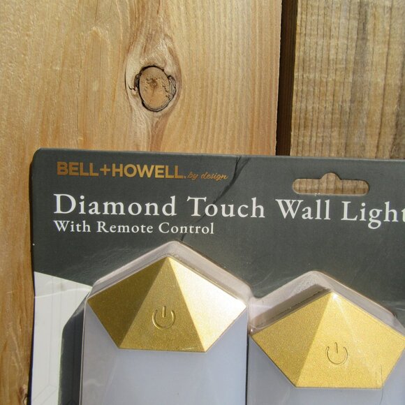 2 Brand New Bell & Howell Gold Diamond Touch Remote Control Wall Light 3 Packs - Picture 3 of 6